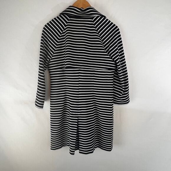 Cabi 5151 Small Navy Blue Striped Maritime Trench Jacket Coat EUC - Picture 2 of 9